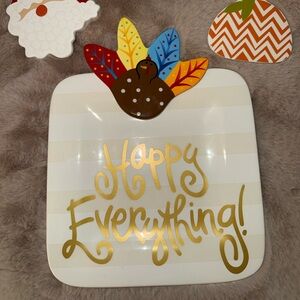 Happy Everything mini plate with three holiday attachments